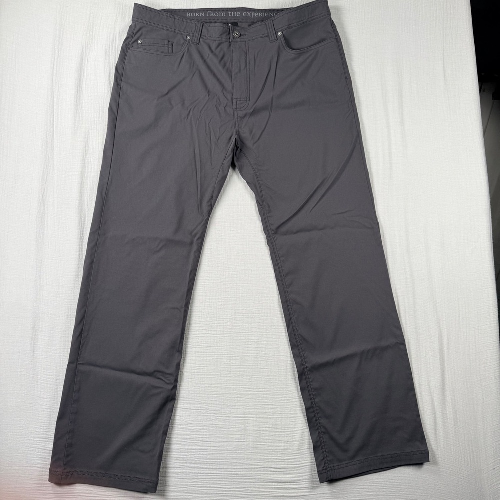 Prana Brion Pant Charcoal Gray Mens 40x34 Slim Fit Hiking Outdoor M4BN34312 - Picture 2 of 8